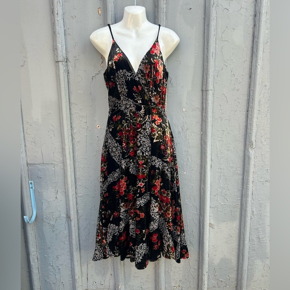 Anthropologie Eri + Ali Floral Burnout Slip Dress, size 4 - Picture 4 of 16